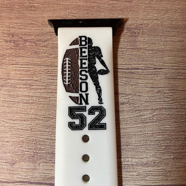 Smart Watch Silicone Strap, Football Strap, Personalized