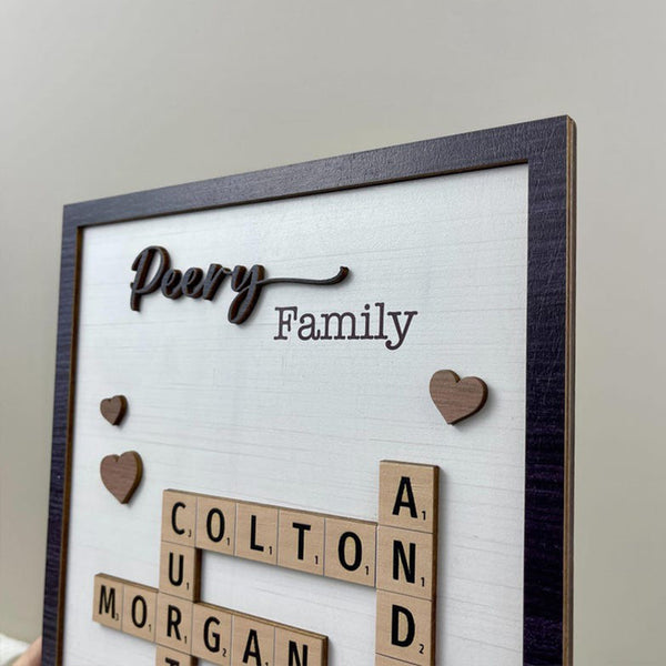 Personalized Scrabble Puzzle Sign Custom Family Name Christmas Gift