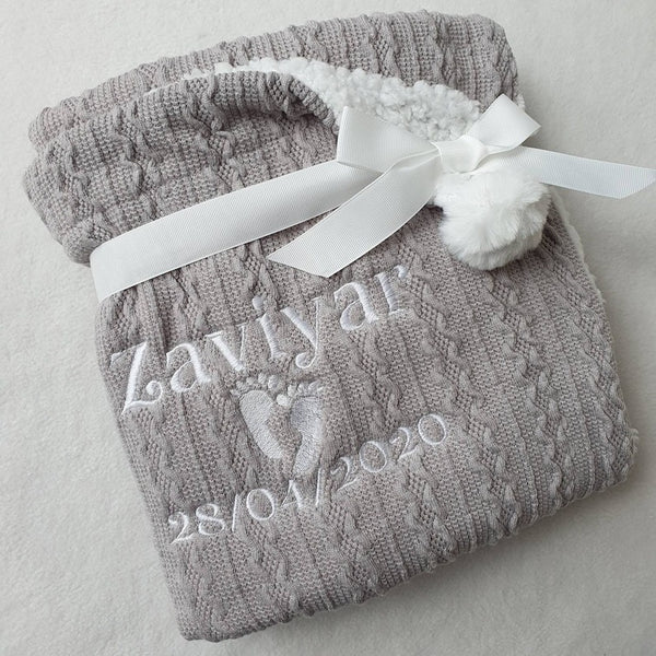 Personalised Baby/Toddler Cable Knit Blanket