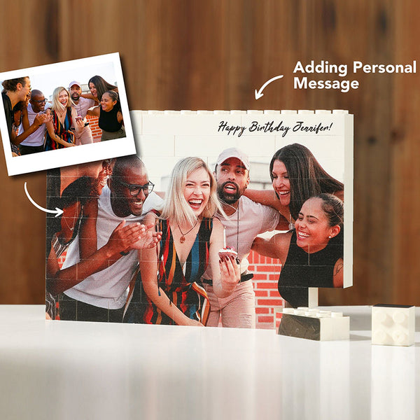 Personalized Customized 2 Photos Rectangle Building Block Puzzle Picture Block Christmas Gifts for Couples