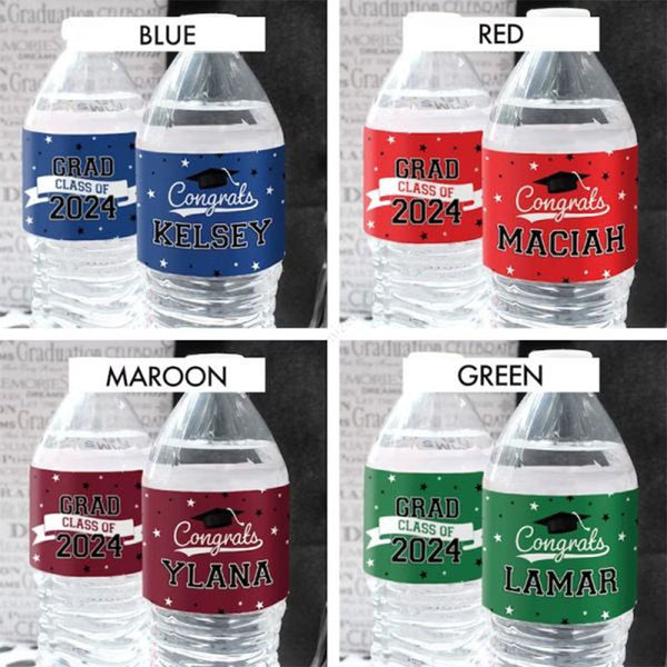 Graduation Water Bottle Labels Personalized Graduation Party Decorations