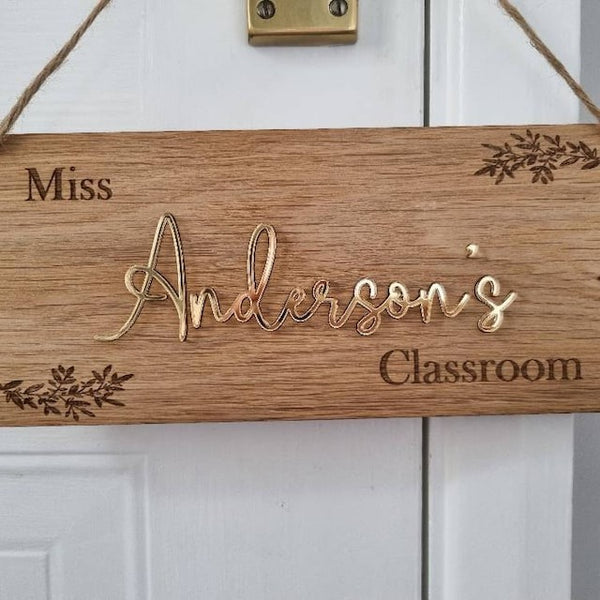 Teacher Gift, Personalised Door Sign, Classroom Sign  Personalised Teacher Gift