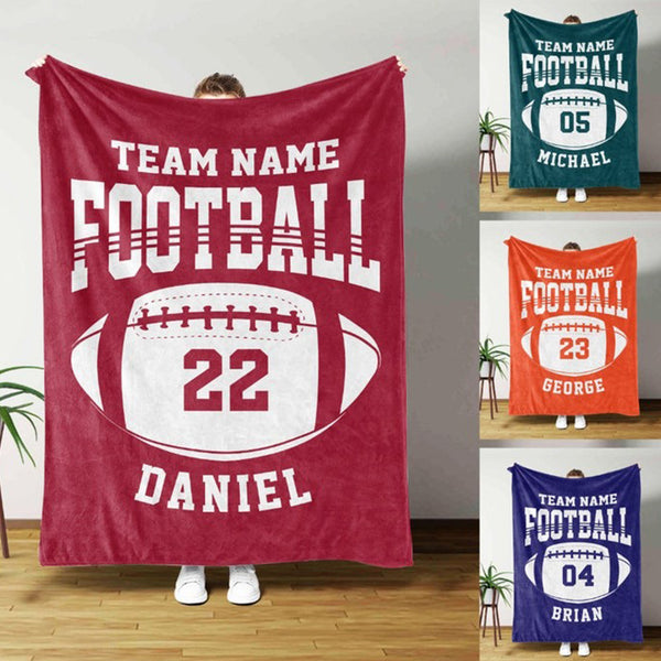 Personalized Football Blanket, Custom Football Gift for Dad