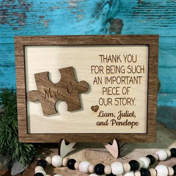 Thank You For Being An Important Part Of My Story, Thank You Teacher Plaque