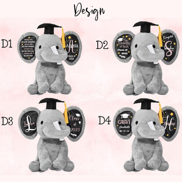 Personalized Graduation Gift Preschool graduation Class of 2024 Stuffed Animal Elephant