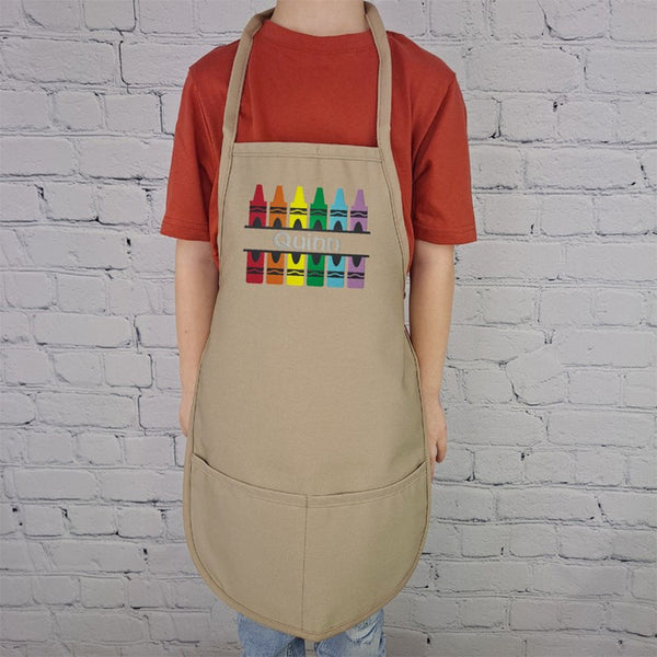 Teacher apron crayon art teacher gift