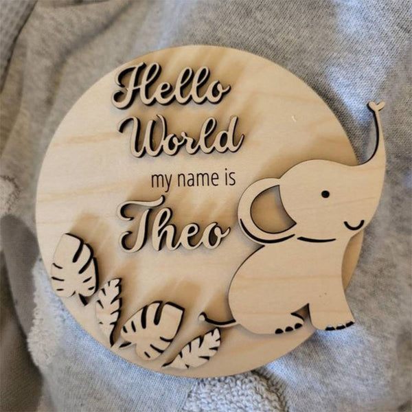 Hello World New Baby Wooden Plaque, Baby Shower Gift