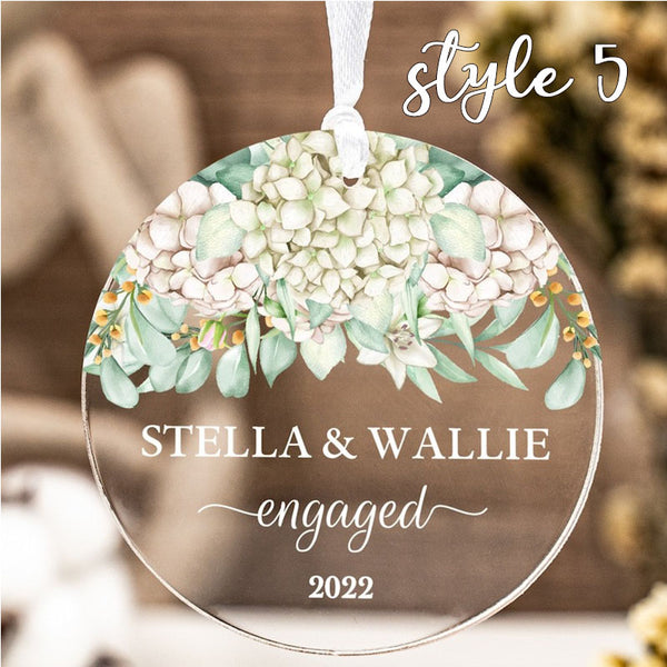 Personalized Engaged Married Ornament Personalized Wedding Ornament - Clear Acrylic - Gifts for Our Newlyweds