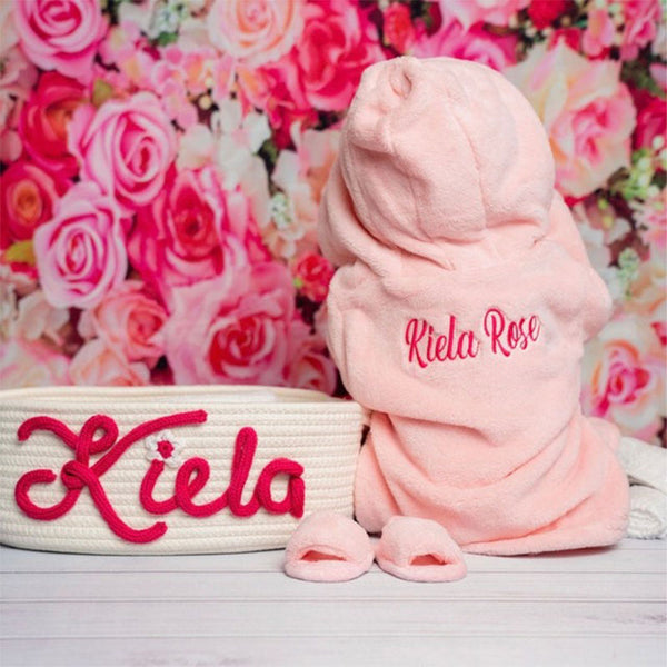 New Baby Girl Gift, Customized Baby Girl Robe, Baby Shower Gift