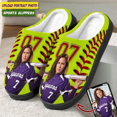 Custom Portrait Photo Foottball Sports And Accessories Slipper