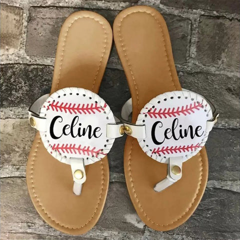 Personalized Baseball/Softball/Football Flip Flops