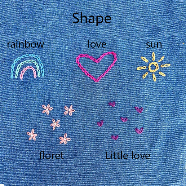 Custom Hand Embroidered ， Hand Lettered Denim Jacket Toddler, Kid Sizes