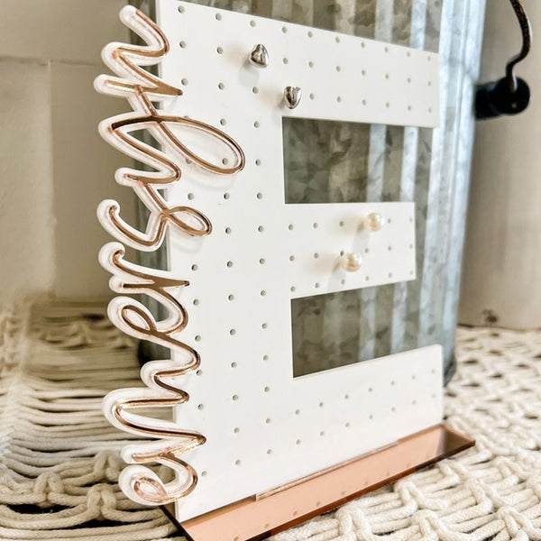 Personalized acrylic earring holder