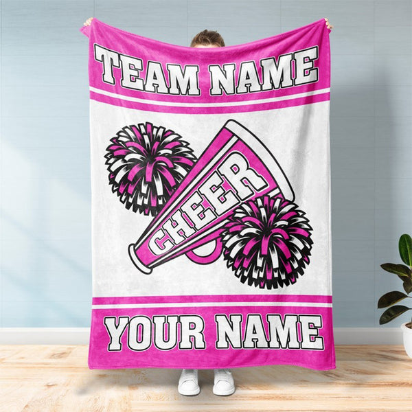 Personalized Cheerleading Blanket, Custom Name And Color Cheerleading Blanket