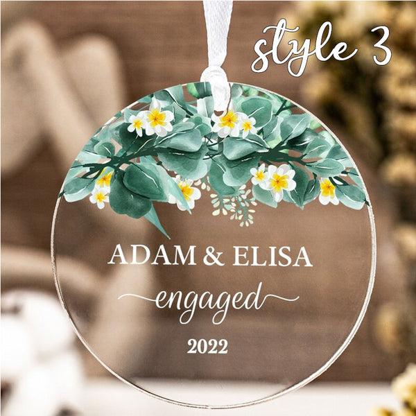 Personalized Engaged Married Ornament Personalized Wedding Ornament - Clear Acrylic - Gifts for Our Newlyweds