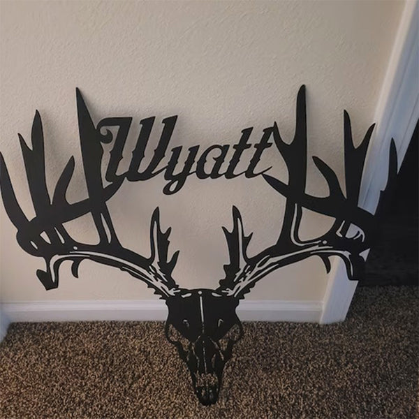 Personalized Metal Deer Head Skeleton, Gift For Hunting Lovers