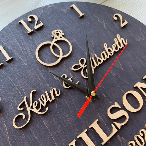 Custom Wall Clock, Personalized Family Name Clock