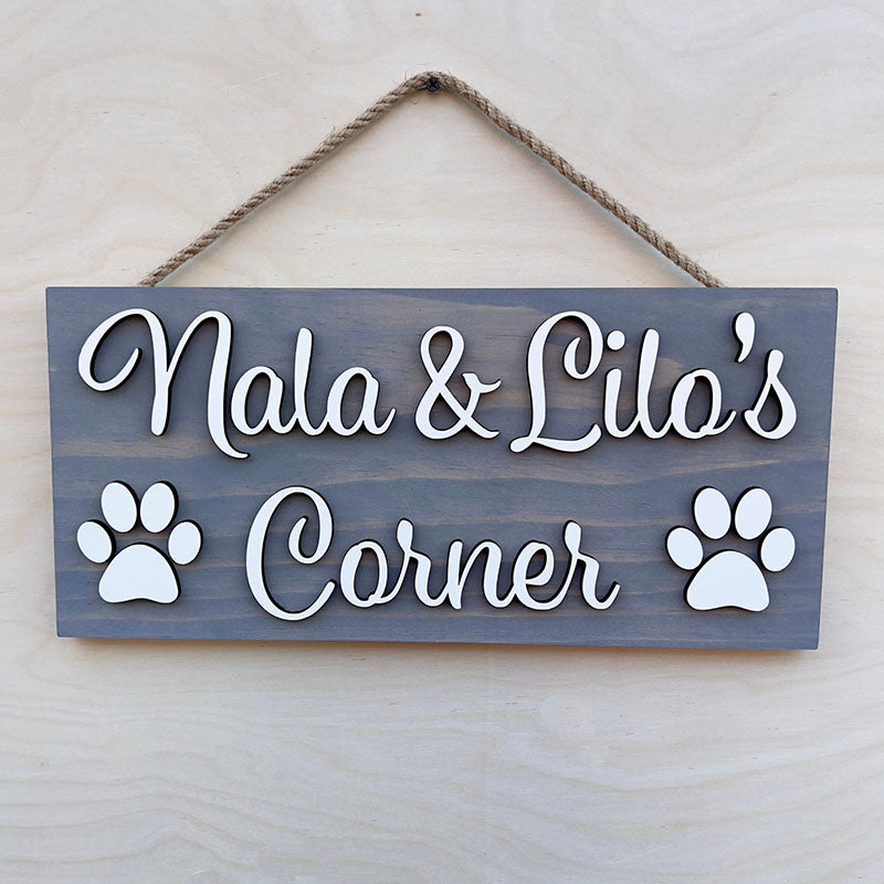 Dog Name Sign, 3D Dog Name Sign, Custom Dog Name Sign, Personalized Dog Name Sign, Dog Paw Sign, Dog Food Area Sign