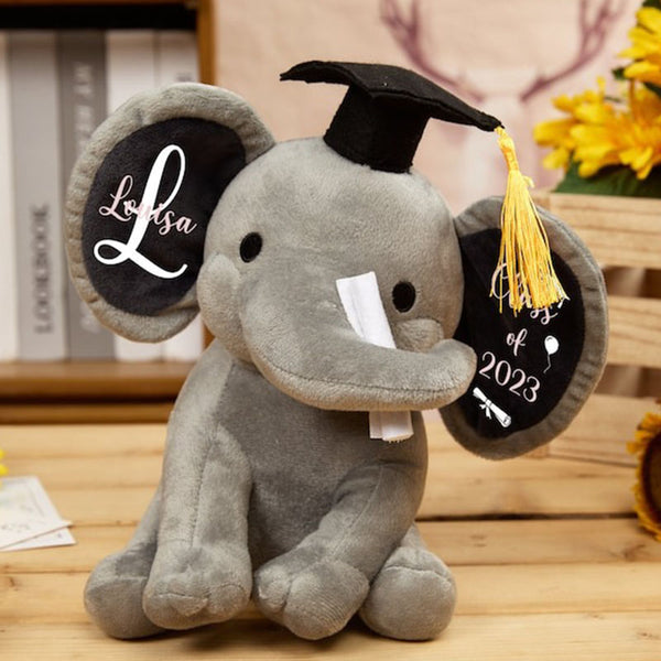 Personalized Graduation Gift Preschool graduation Class of 2024 Stuffed Animal Elephant