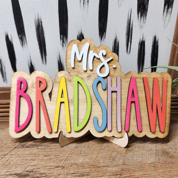 Personalized Teacher Name Sign