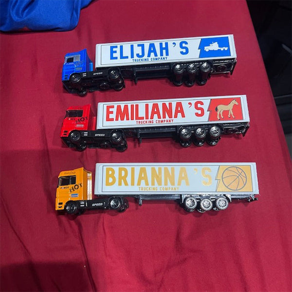 Personalized toy truck, customized with your child's name