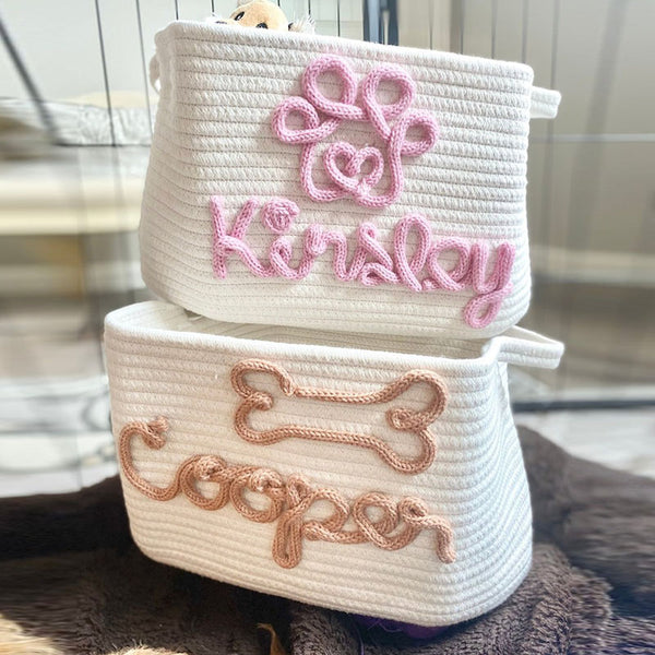 Pet Toy Basket, Personalised Pet Toy Storage