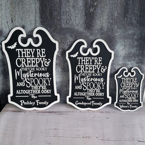 Creepy Custom Last Name Halloween Sign, Wall Sign Decoration