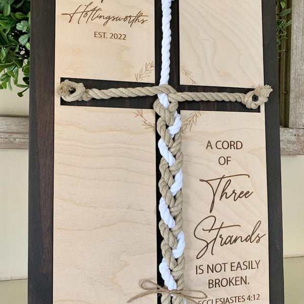 Three-Strand Rope Unbreakable Unity Ceremony Symbol, Personalized Gift For Couples, Anniversary Gift