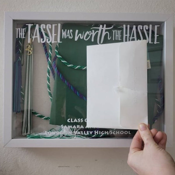 Graduation Cap Tassel Shadow Box, TASSEL Was WORTH The HASSLE, Milestone Keepsake Frame