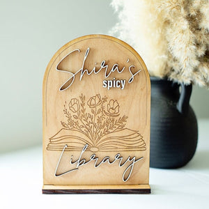 Personalized Spicy booktok Sign, smut reader, bookshelf sign