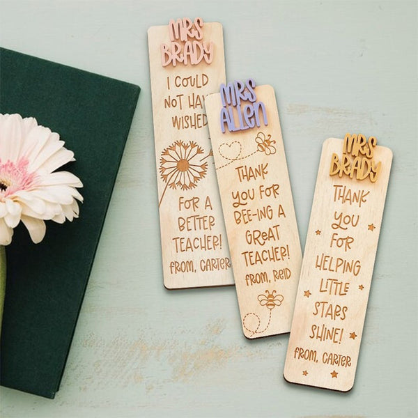 Personalized Teacher Name Bookmark, Personalized Bookmark for Teacher