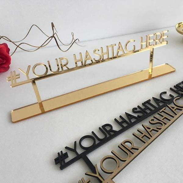 Custom Wedding Hashtag Sign Personalized Laser Cut Name Instagram Sign Acrylic