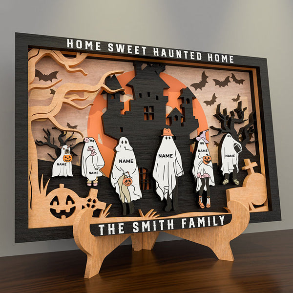 Personalized Halloween Family Sign, Halloween Family Portrait, Custom Ghost Family Sign