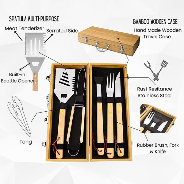 Personalize Grill Set, BBQ Grill Set, BBQ Tool Set, Grilling Tool Set, Men's Grill Gift