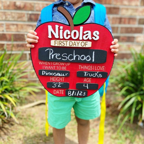 Personalized First Day of School Sign, Back to School