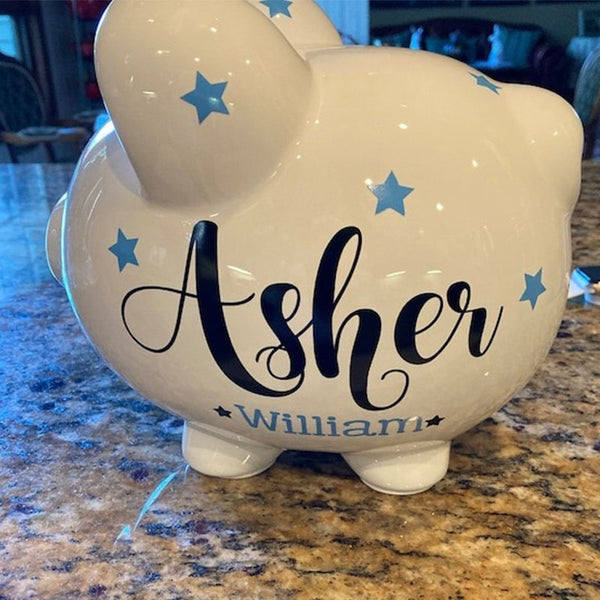 Personalized piggy bank Custom piggy bank-Piggy bank Birth Stats