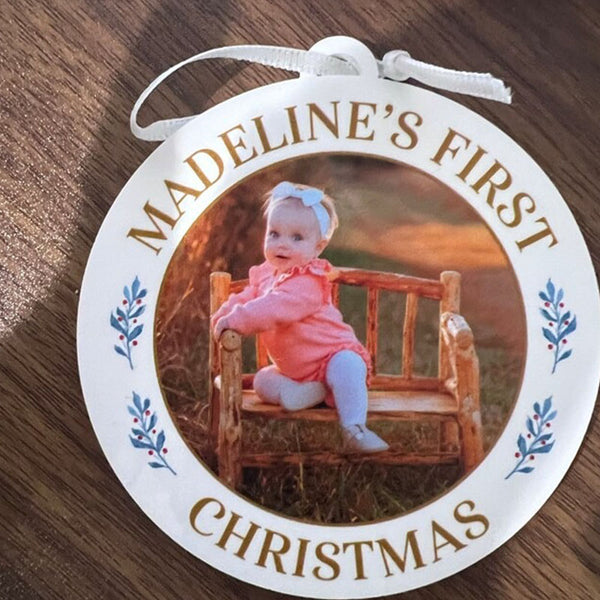 Baby's First Christmas Photo Ornament | Baby's First Christmas Ornament Baby Ornament Baby Gift Photo Ornament New Mom Gift