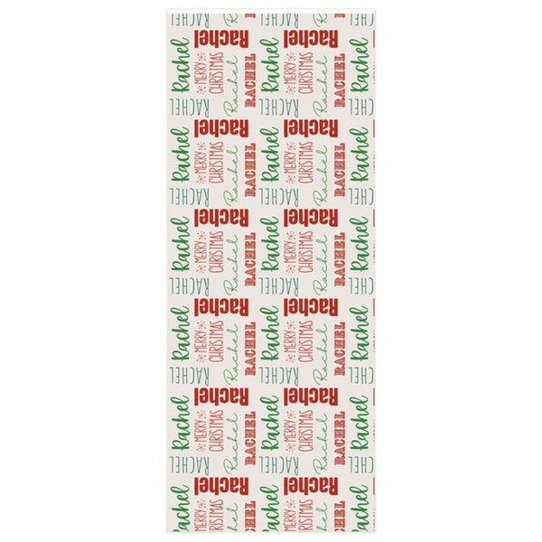 Personalized Name Christmas Wrapping Paper, Custom holiday gift wrap,