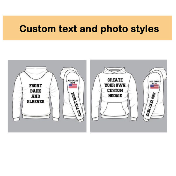 Personalized Unisex Hoodies, Custom Photos, Custom Text