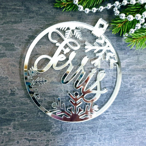 Custom CHRISTMAS tree baubles Christmas tree decor personalized ornament laser cut names