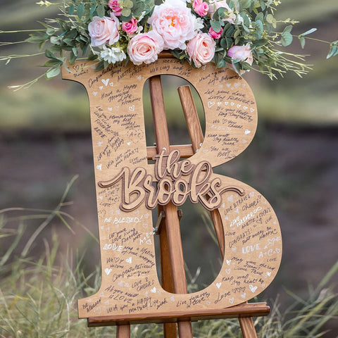 Guest Book Alternative Wedding Family Name Sign Tropical Wedding