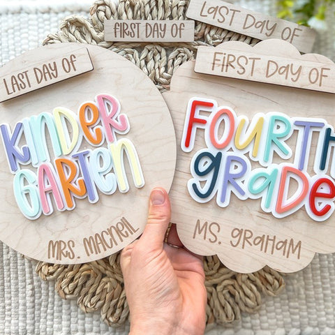 Personalized First Day of School Signs, Teacher Photo Props