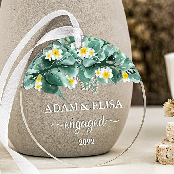 Personalized Engaged Married Ornament Personalized Wedding Ornament - Clear Acrylic - Gifts for Our Newlyweds