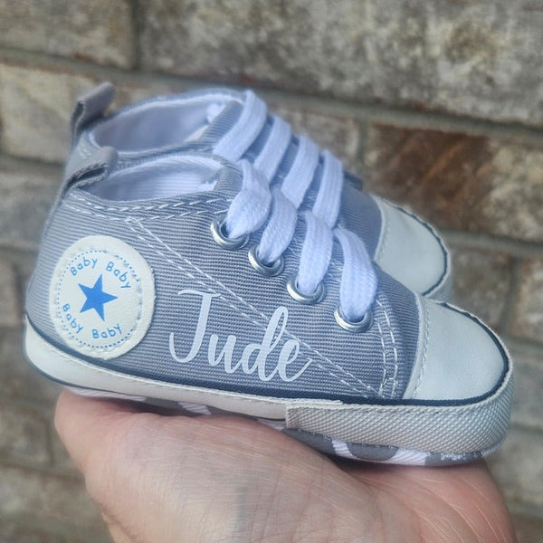 Custom Baby Shoes Personalized Baby High Top Monogram Infant Sneakers