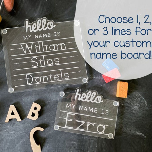 Letter, Number, and Shapes Tracing Board Bundle with Custom Name Sign