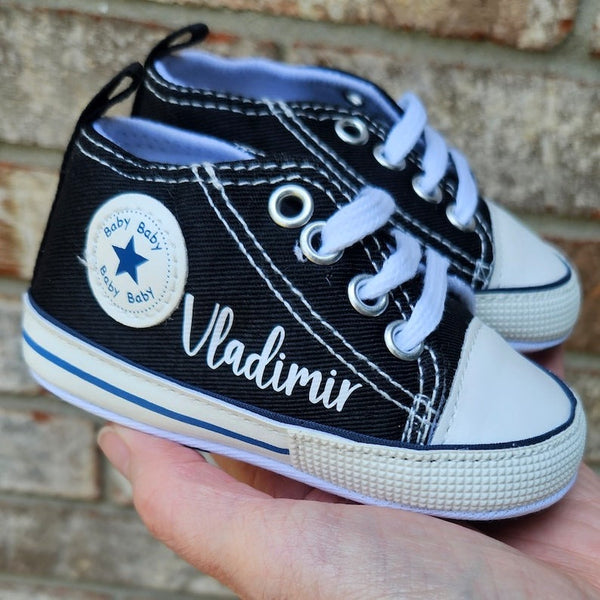 Custom Baby Shoes Personalized Baby High Top Monogram Infant Sneakers