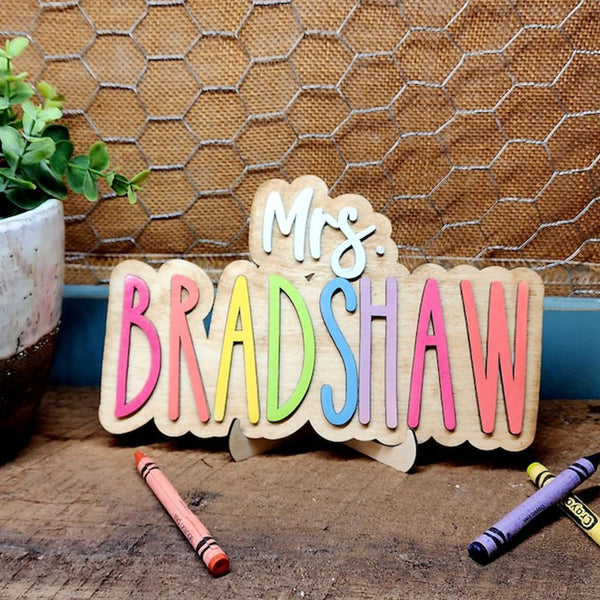 Personalized Teacher Name Sign