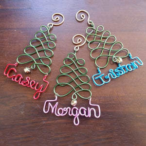 Handcrafted Wire Christmas Tree with Name