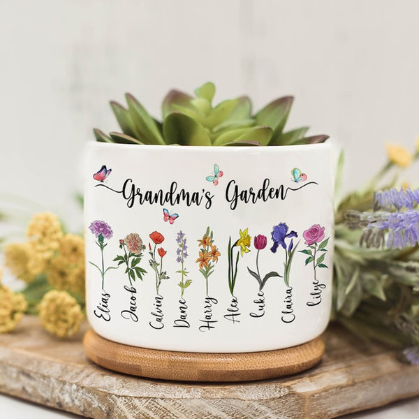 Personalized  Garden Mini Flower Vase, Birth Month Flower Family Customized Mini Flower Vase