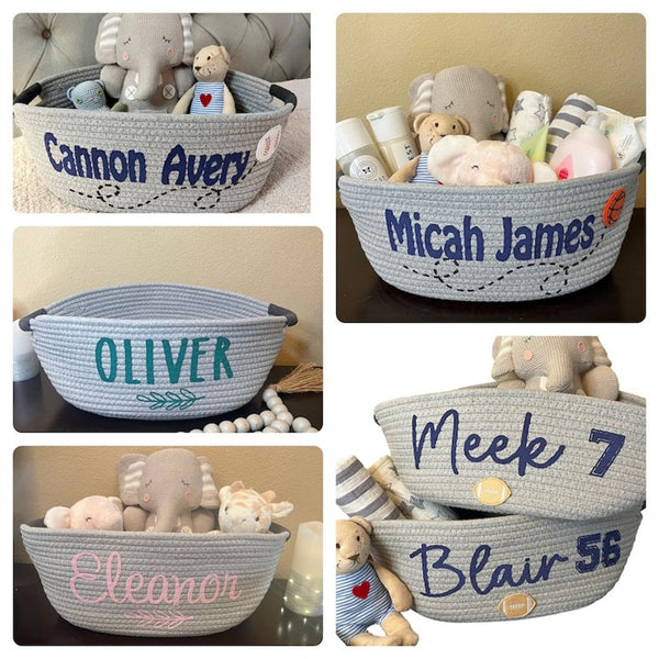 Baby Girl Gift Basket - Ivory Cream Baby Shower Personalized Gift Basket